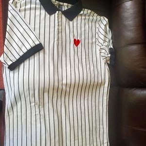 Pinstriped Broken Heart Polo